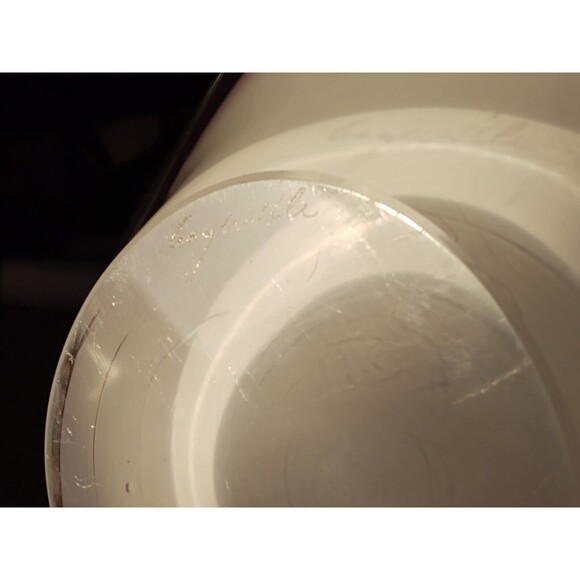 Vtg 1963 Paul Kedelv Signed Pink Flygsfor Art Glass "Coquille" Range 12" X 5.25" - Picture 14 of 16